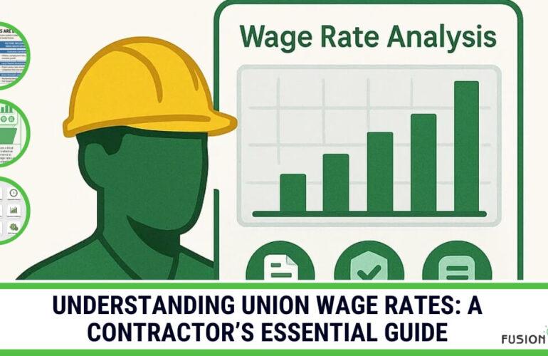 Visual guide illustrating a contractor analyzing union wage rates, symbolizing the essential understanding needed for project bids, budgets, and profitability.