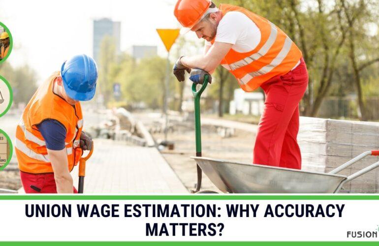 Union wage estimation construction. Union workers using digital tools for accurate wage estimation on a construction site.
